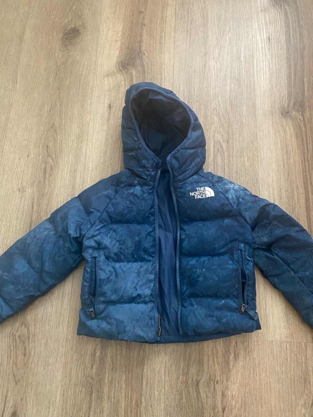 The North Face Kids Navy Blue Hooded Puffer Jacket - REVERSIBLE!